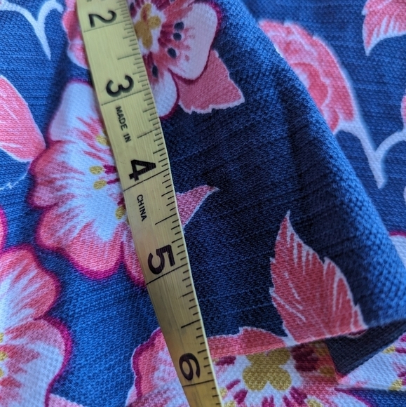 Loft Riviera Tropical Floral Flat Front Shorts Pink Blue Gray White - sz 6 - Picture 8 of 8